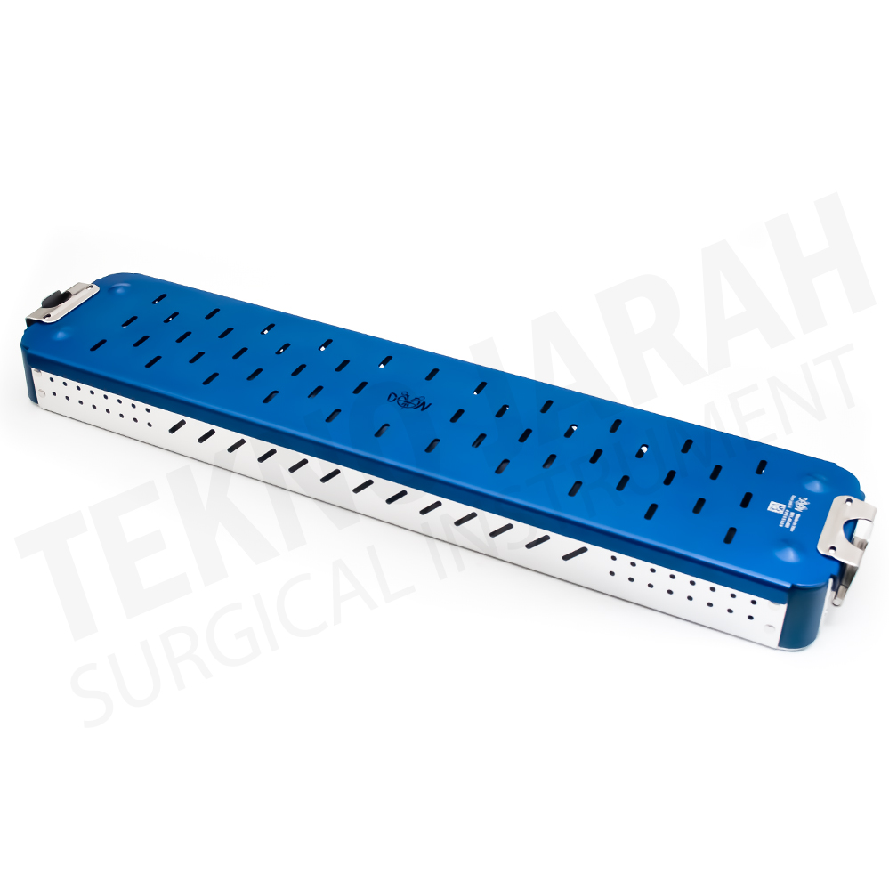 sterile-container-48-10-4cm-blue کانتینر ابزار آلومینیوم (دیش جراحی)سایز DAYAN48*10*4cm رنگ سورمه ای